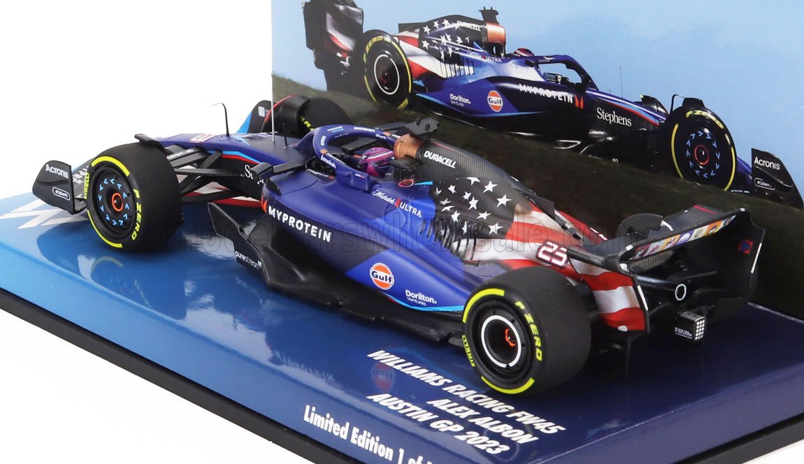 WILLIAMS - F1 FW45 TEAM WILLIAMS RACING GULF N 23 AUSTIN USA GP 2023 ALEXANDER ALBON - AZUL NEGRO