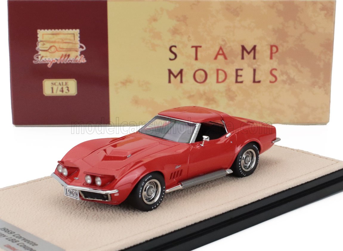 CHEVROLET - CORVETTE L88 COUPE 1969 - TECHO CERRADO - FAROS ABIERTOS - ROJO - Vroomi