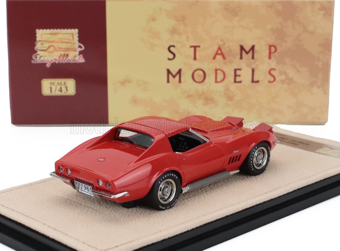 CHEVROLET - CORVETTE L88 COUPE 1969 - TECHO CERRADO - FAROS ABIERTOS - ROJO - Vroomi