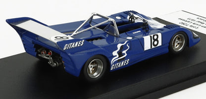 Blue vintage race car model with number 18 and Gitanes logo, available on Vroomi platform