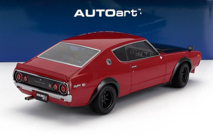 Red Nissan Skyline 2000 GT-R model car with black fenders, displayed with AUTOart and available on Vroomi