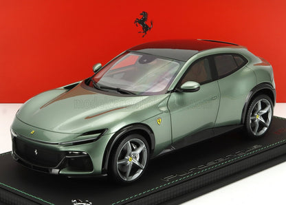 Modelo a escala 1/18 del SUV Ferrari Purosangue verde, ya disponible para coleccionistas en Vroomi.
