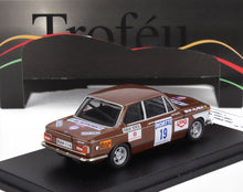 1/43 scale brown BMW 1802 rally die-cast model car with racing decals, available now on Vroomi