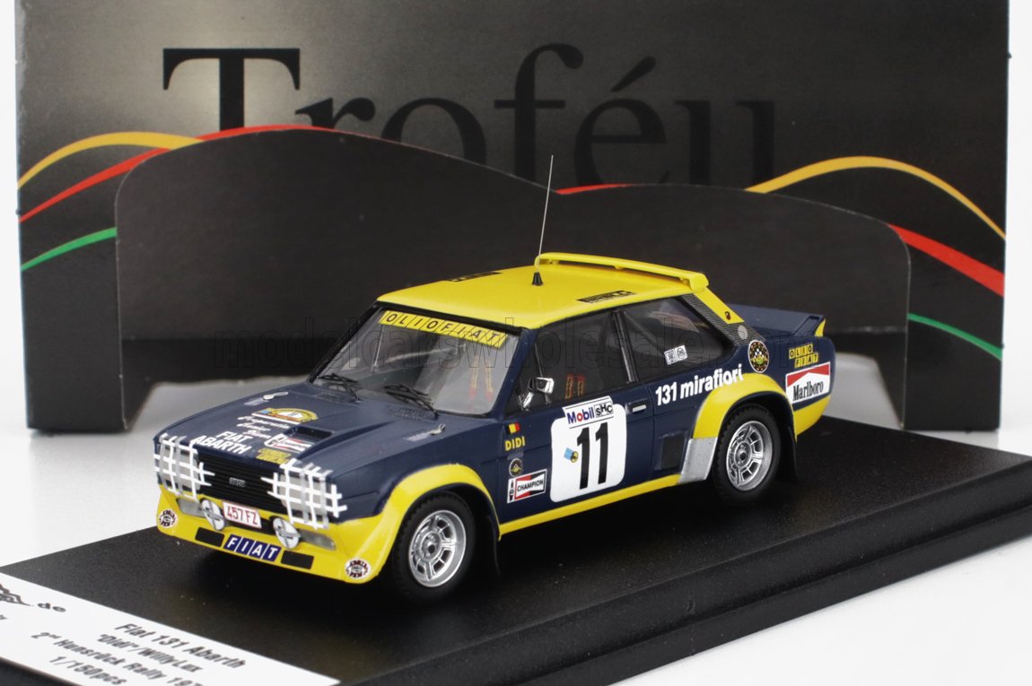 FIAT - 131 ABARTH OLIO FIAT N 11 2º RALLY HUNSRUCK 1977 DIDI - WILLY LUX - AZUL AMARILLO