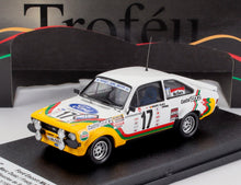 1/43 scale Ford Escort Mk2 rally die-cast model car with race livery, available from Vroomi