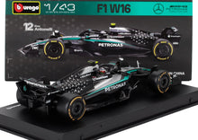 1/43 scale diecast model of Mercedes AMG Petronas F1 W16 driven by Kimi Antonelli, featured on Vroomi