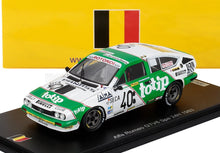 Modelo de coche de carreras Alfa Romeo GTV6 fundido a presión con los colores verde y blanco de Totip, Spa 24H 1983, disponible en Vroomi.