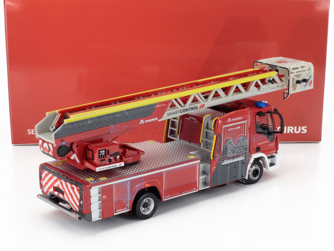IVECO FIAT - EUROCARGO MAGIRUS CAMIÓN TTL M32L-AS ESCALERA GIRATORIA SAPEURS POMPIERS 2012 - ROJO BLANCO - Vroomi