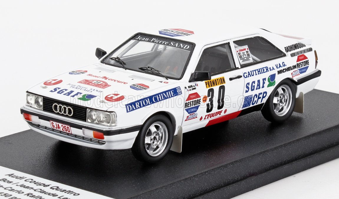 AUDI - QUATTRO COUPE N 30 RALLY MONTECARLO 1987 PIERRE BOS - JEAN CLAUDE LEUVREY - BLANCO