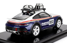 PORSCHE - 911 992 N 953 RALLY DAKAR ROUGHROADS CON PACK ACCESORIOS TECHO 2023 - CON VETRINA - CON VITRINA - BLANCO AZUL