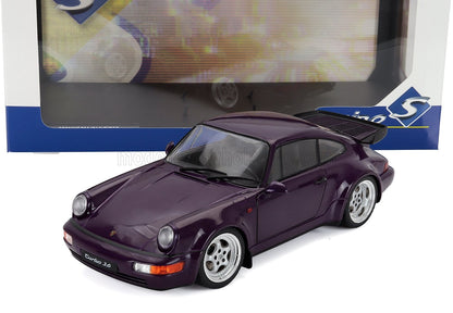 Maqueta a escala 1:36 del Porsche 911 Turbo morado, réplica coleccionable, disponible para su compra online.