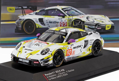 Porsche 911 GT3 R race car model #92 with Pure Racing livery on display, available on Vroomi
