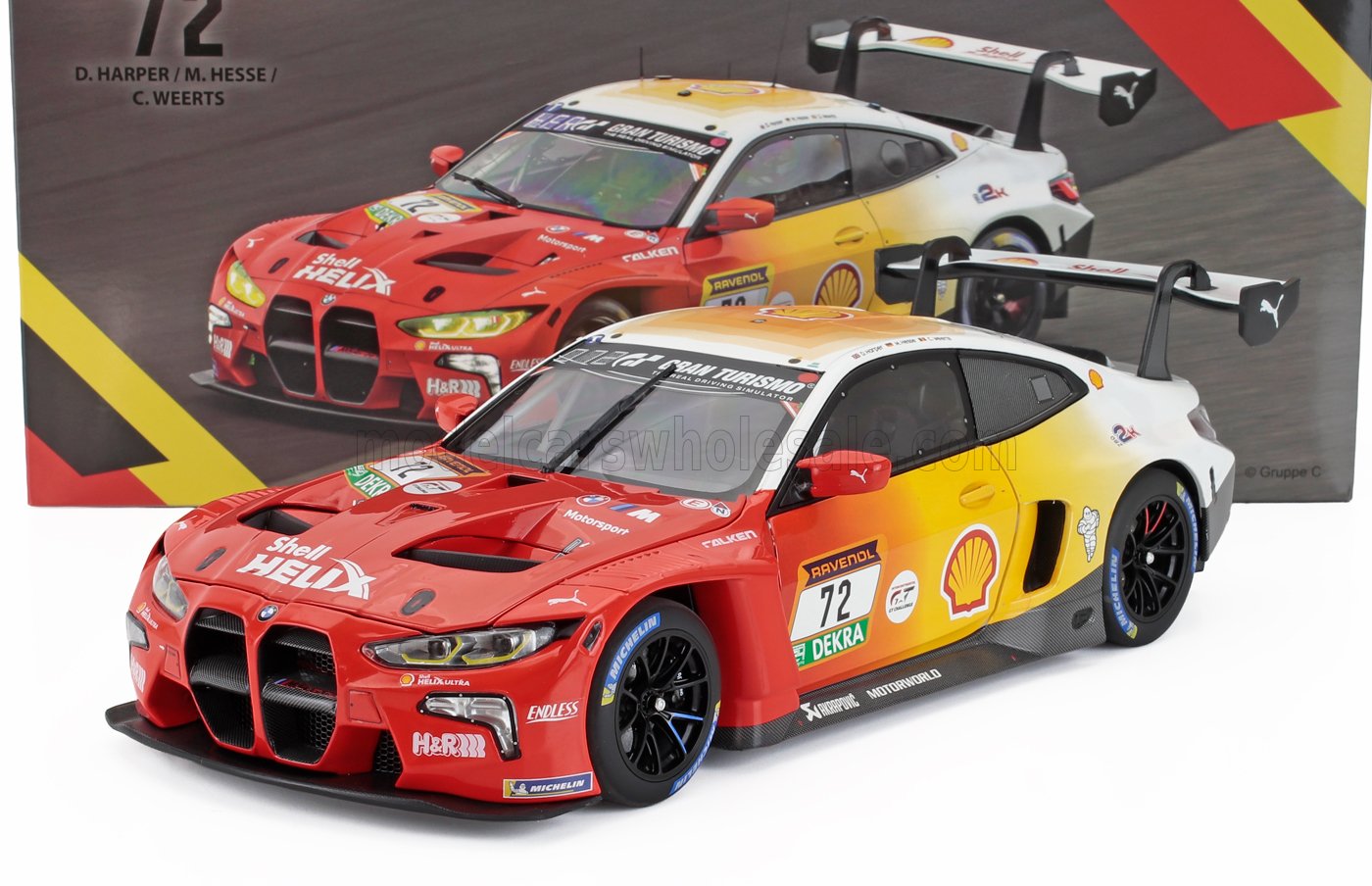 BMW - 4-SERIES M4 GT3 3.0L TWIN TURBO TEAM BMW RMG N 72 3º 24h NURBURGRING 2024 DAN HARPER - MAX HESSE - CHARLES WEERTS - ROJO AMARILLO BLANCO