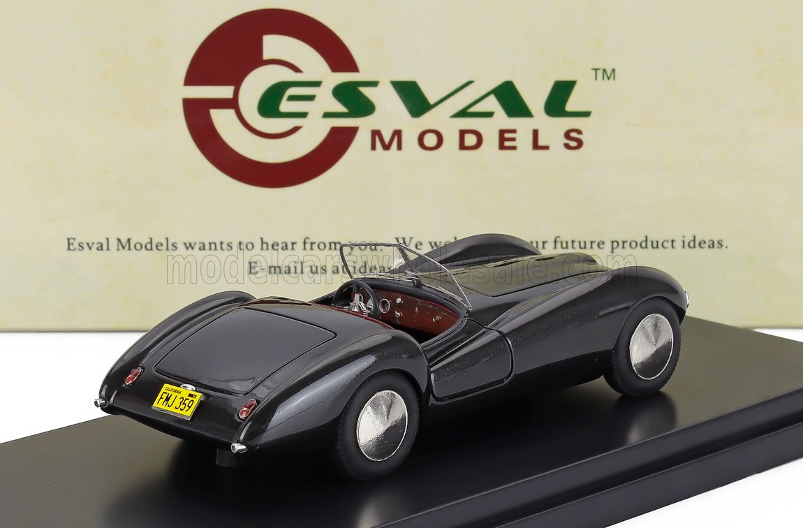 Maqueta Esval Models del coche descapotable Black Esval Models en expositor, disponible a través de Vroomi.
