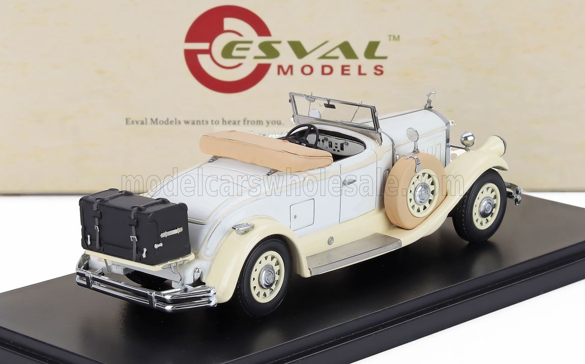 Esval Models : modelo de coche descapotable Esval Models con detalles en color beige y maleta en la parte trasera, disponible en Vroomi.