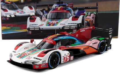 1/18 scale Porsche 963 Le Mans race car model in multicolor livery, collectible, available now