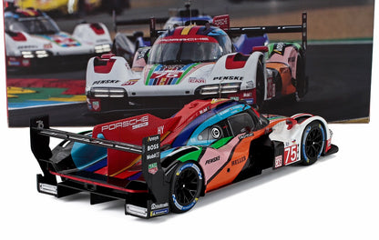 Colorful Porsche 963 Hypercar scale model collectible, currently available for purchase on Vroomi.