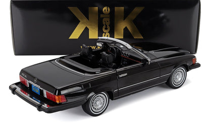 Black Mercedes-Benz 450 SL scale model car with open convertible top, collectible available online