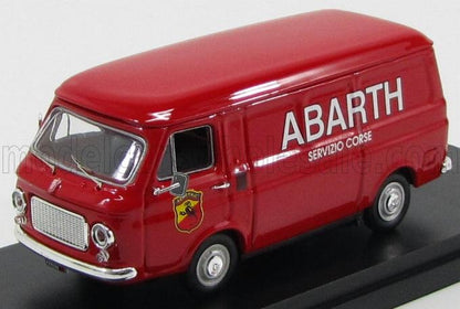 Modelo vintage rojo de la furgoneta Abarth Servizio Corse, con detalles como el logotipo y los acabados cromados, ahora disponible en Vroomi.