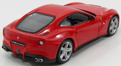 Modelo de coche Ferrari F12 Berlinetta rojo visto desde atrás, disponible en la plataforma Vroomi.