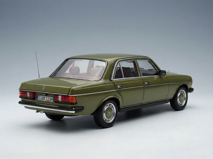 Olive green classic Mercedes-Benz scale model car, collector’s item, available now online