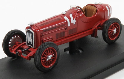 Modèle réduit de voiture de course vintage rouge avec le numéro 14 sur un socle noir, proposé sur la plateforme Vroomi.