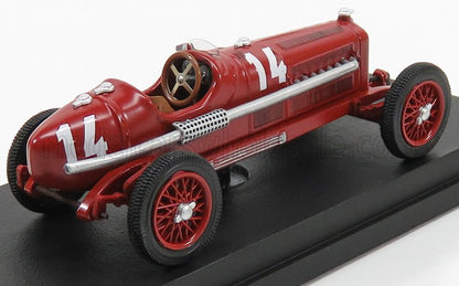 Modèle réduit de voiture de course vintage rouge avec le numéro 14 sur socle noir, disponible dès maintenant sur Vroomi.
