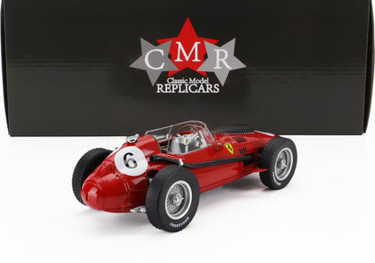 Modèle réduit vintage d'une Ferrari de course rouge portant le numéro 6, présenté dans son coffret Classic Model Replicars, désormais disponible sur Vroomi.
