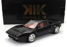 Modèle réduit Ferrari 288 GTO noir à l'échelle 1:18 avec intérieur beige, disponible sur Vroomi