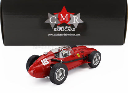 Modèle réduit Ferrari classique rouge n° 18 avec pneus détaillés, présenté dans sa boîte Classic Model Replicars, proposé sur Vroomi.