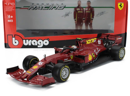 Modèle réduit Ferrari SF21 Formule 1 à l'échelle 1/18 avec le numéro 16, collection Bburago, disponible sur Vroomi
