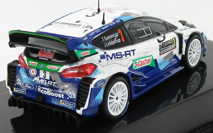 FORD ENGLAND  ÉQUIPE FIESTA WRC M-SPORT FORD WRT N 3 8e RALLYE DE MONTECARLO 2020 T.SUNINEN - J.LEHTINEN - BICOLORE BLEU BLANC - Vroomi