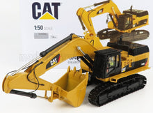 Modèle réduit de pelle hydraulique CAT 374D L à l'échelle 1:50 avec chenilles et godet détaillés, disponible sur Vroomi.
