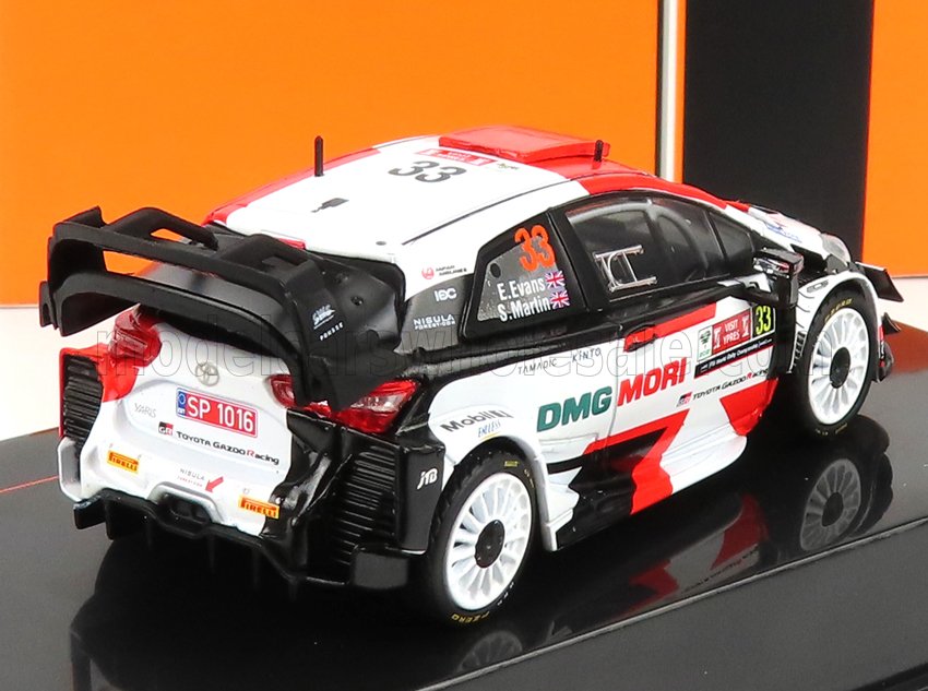 Modèle réduit de voiture de rallye Toyota Yaris avec livrée rouge, blanche et noire, numéro 33, disponible sur Vroomi.