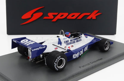 Modèle réduit à l'échelle 1:43 de la voiture de Formule 1 Elf bleue et blanche de Patrick Depailler de 1979, disponible via Vroomi.
