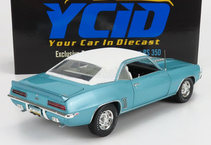 CHEVROLET - CAMARO RS350 COUPÉ 1969 - BLEU CLAIR MÉTALLISÉ ET BLANC - Vroomi