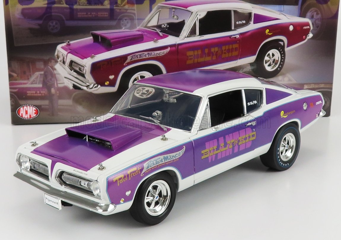 PLYMOUTH - BARRACUDA BILLI THE KID COUPE 1968 - BLANC VIOLET MÉTALLISÉ - Vroomi