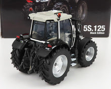Modèle réduit détaillé à l'échelle 1/18 d'un tracteur 5S.125 Black Edition avec carrosserie noire et cabine blanche, disponible sur Vroomi.