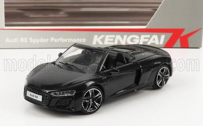 Modèle réduit Audi R8 Spyder Performance noire par Kengfai, design sportif et élégant de cabriolet disponible sur Vroomi