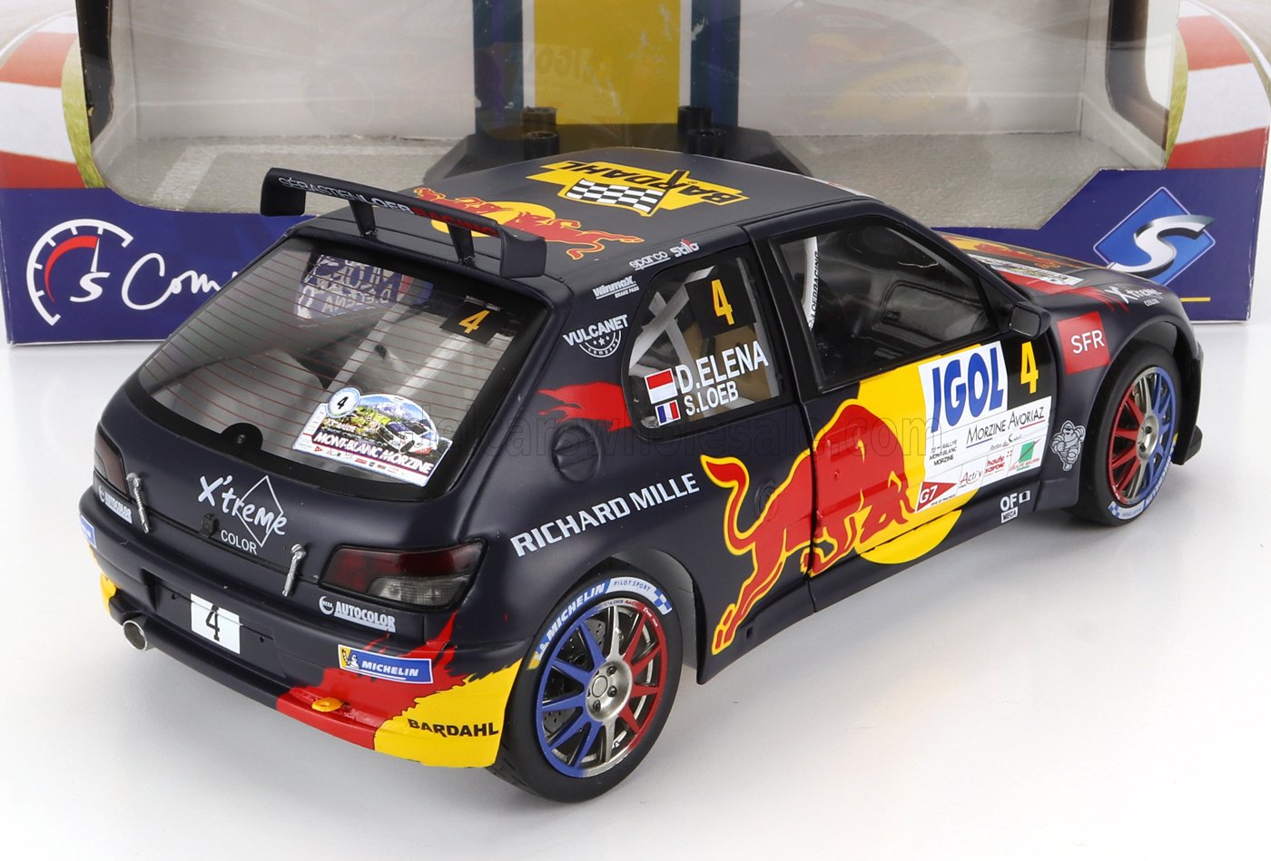 PEUGEOT - 306 MAXI RED BULL 4 6e RALLYE MONT BLANC 2021 S.LOEB - D.ELENA - BLEU JAUNE ROUGE - Vroomi