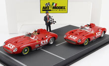 FERRARI - DIORAMA SET 2X 315S SPIDER sn0684 N 535 WINNER MILLE MIGLIA 1957 P.TARUFFI + N 532 2nd MILLE MIGLIA 1957 W.VON TRIPS - RED