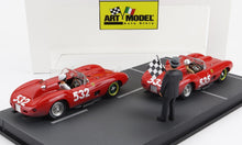 FERRARI - DIORAMA SET 2X 315S SPIDER sn0684 N 535 WINNER MILLE MIGLIA 1957 P.TARUFFI + N 532 2nd MILLE MIGLIA 1957 W.VON TRIPS - RED