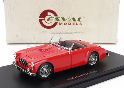 Modèle réduit rouge d'une Allard K3 roadster de 1953 sur socle noir avec Esval Models , disponible sur Vroomi.