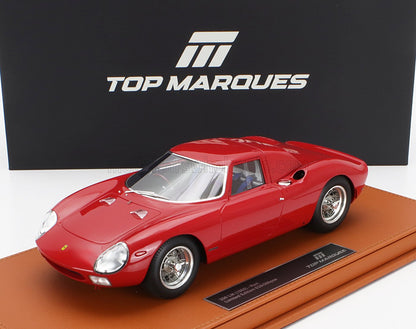 Modèle réduit Ferrari 250 LM 1963 rouge sur socle marron, proposé par Top Marques et disponible sur Vroomi.