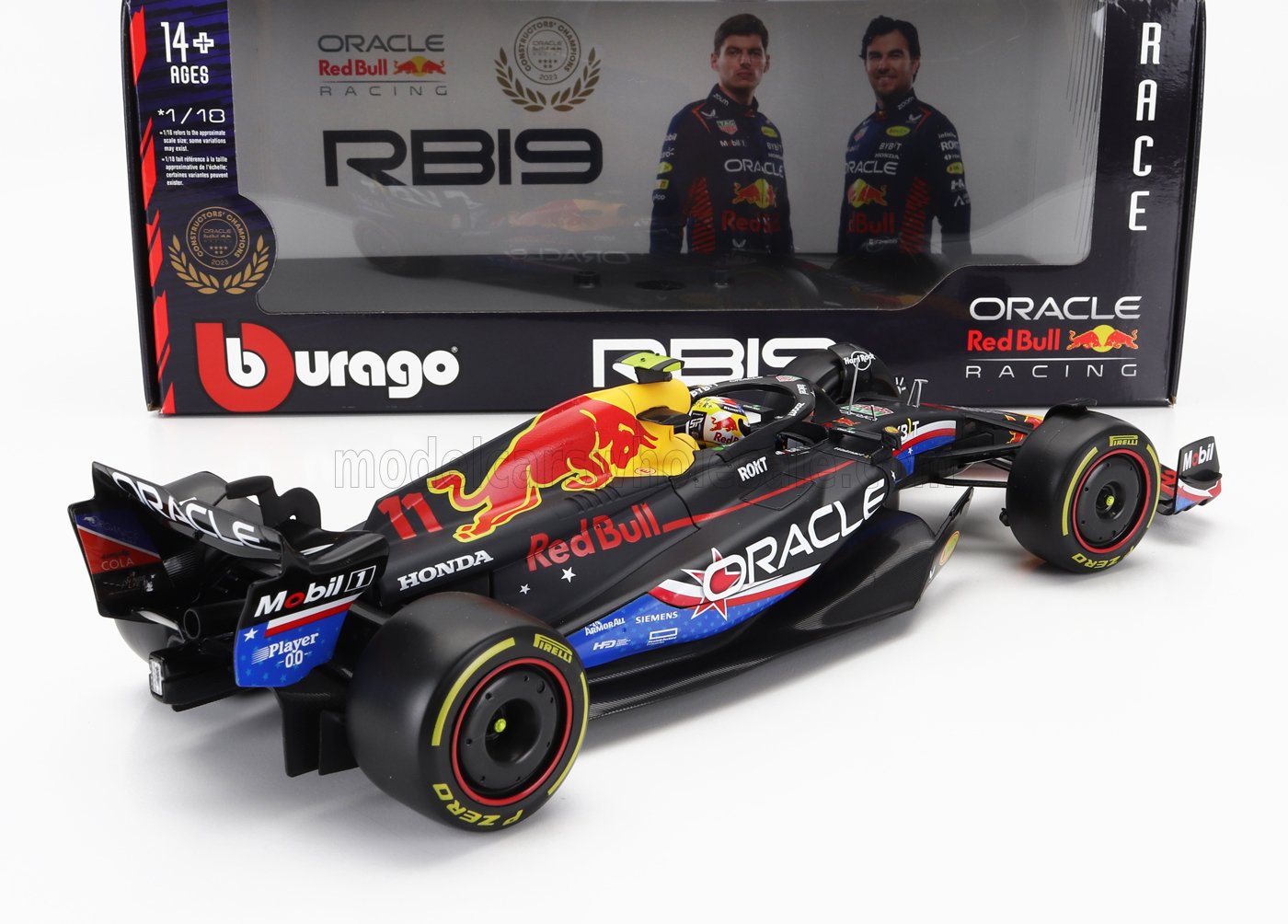 RED BULL | F1 RB19 TEAM ORACLE RED BULL RACING N 11 4ème AUSTIN USA GP 2023 SERGIO PEREZ | MATT BLUE