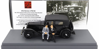 ALFA ROMEO - 1750 6C AVEC LES FIGURINES DE GABRIELE D'ANNUNZIO ET TAZIO NUVOLARI 1932 - NOIR