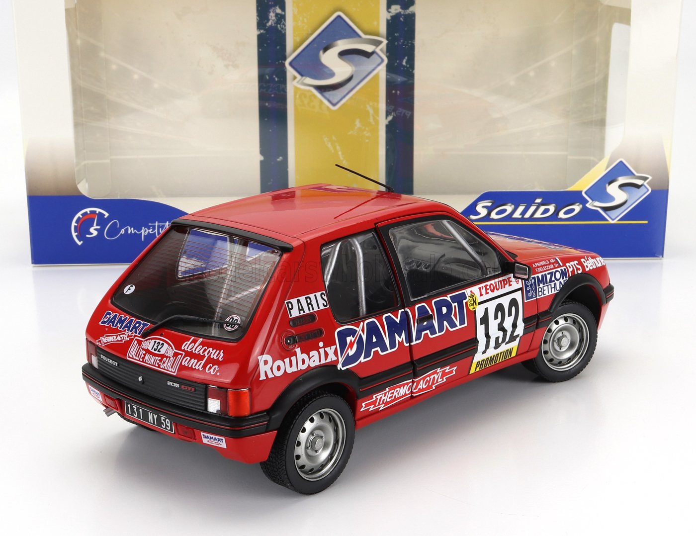 PEUGEOT - 205 1.6 GTi N 132 RALLYE MONTECARLO 1986 FRANÇOIS DELECOUR - ANNE CHANTAL PAUWELS - ROUGE - Vroomi