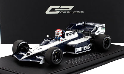 BRABHAM - F1 BT53 PARMALAT N 1 2ème GP D'AUTRICHE (avec figurine pilote) 1984 NELSON PIQUET - BLANC BLEU