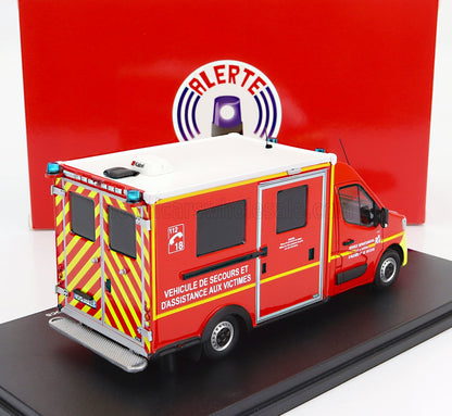 RENAULT - MASTER VAN WAS SDIS 47 VEHICULE DE SECOURS ET D'ASSISTANCE AUX VICTIMES AMBULANCE SAPEURS POMPIER 2019 - ROUGE BLANC JAUNE