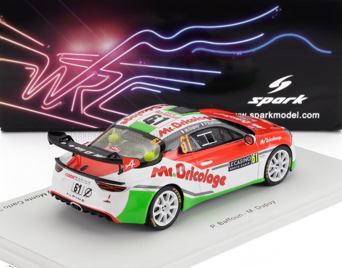 Modèle réduit de voiture Alpine Mr. Bricolage avec le numéro 61 en vert, rouge et blanc, arborant l'autocollant Le Casino, disponible sur Vroomi.